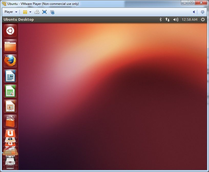 VMware Player running Ubuntu