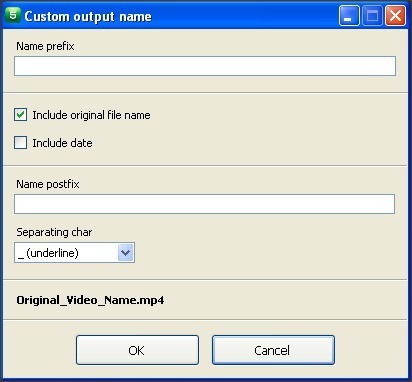 Output Name Configuration