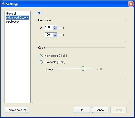 Settings Window