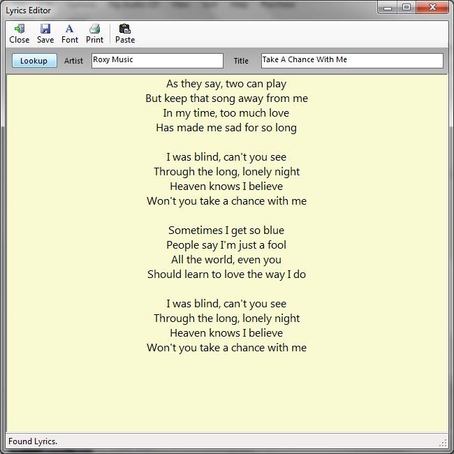 Lyrics Editor