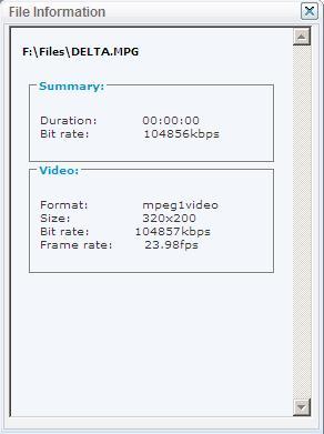 Show Video File Info