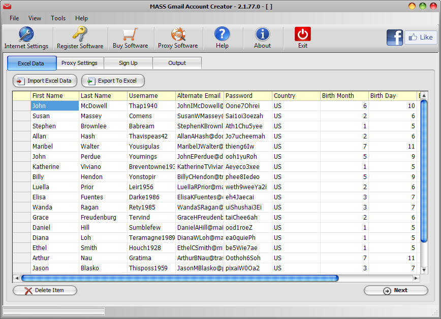 Excel Data Window