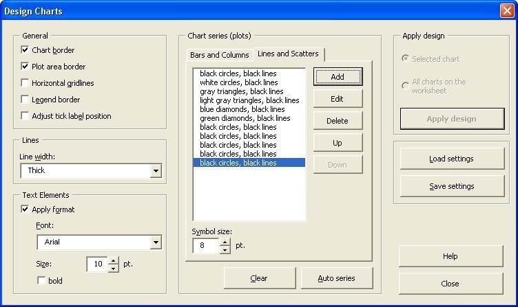 Chart Settings Window