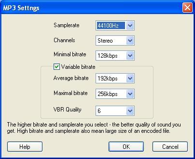 Output settings