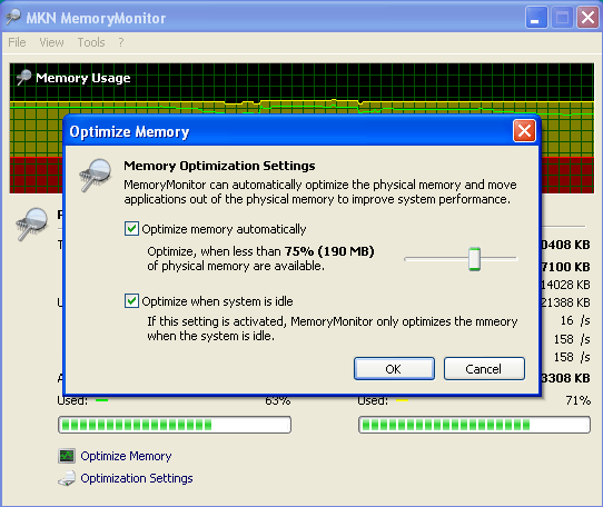 Optimize memory window