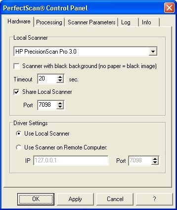 Control Panel - Hardware Settings