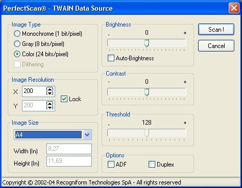 TWAIN Data Source Dialog