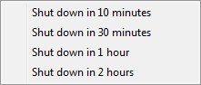 Selecting Time For Shut Down 