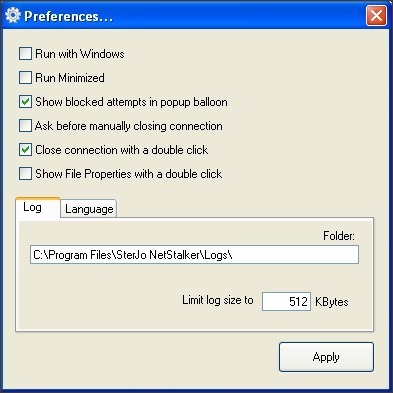 Preferences Window