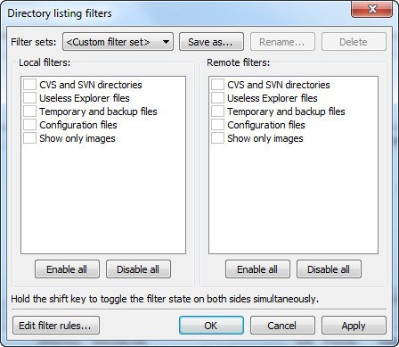 Directory Listing Filters