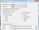 The options menu, with folder customization options