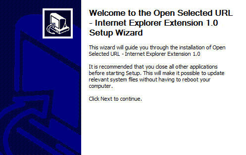 Open Selected URL installation