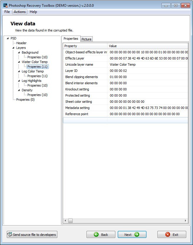 Viewing Recoverable Data