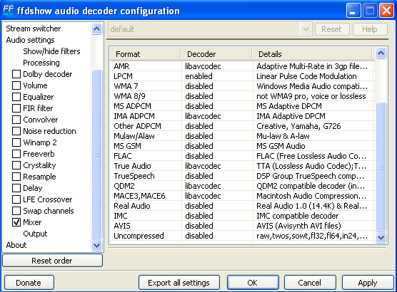 audio decoder configuration