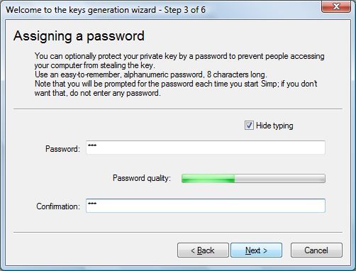 Assigning a password