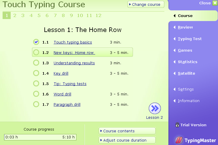 First lesson content.
