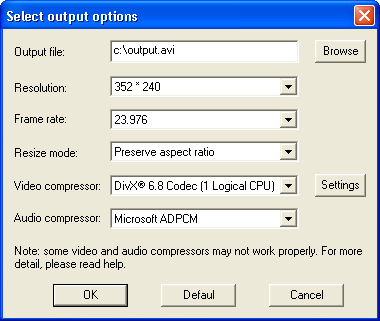 Output Options