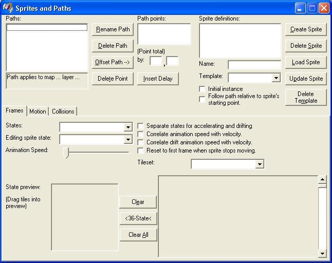 Sprites and Paths Dialog