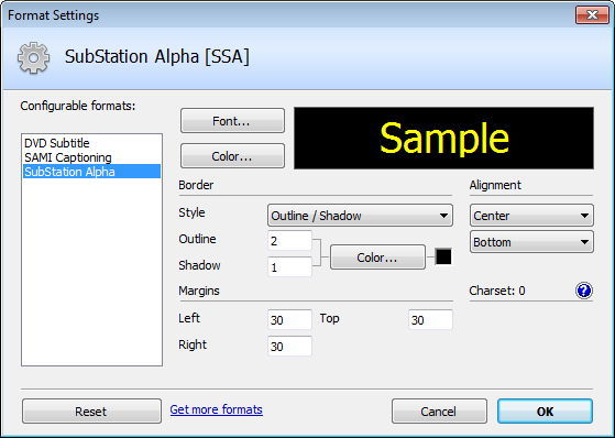 Format Settings