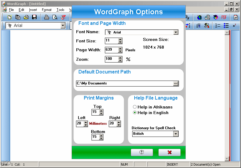 WordGraph Options