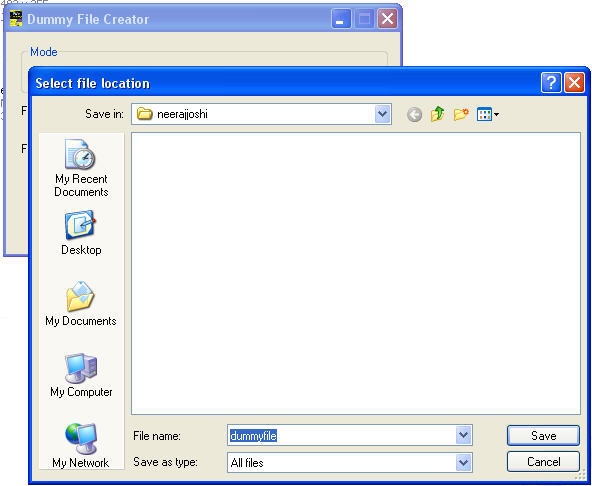 Selecting File Location