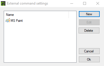 External command settings