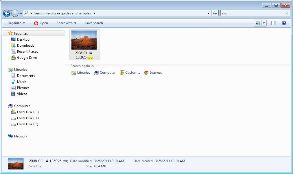Thumbnail Preview of a SVG File in Windows Explorer