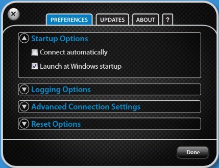 Options Window