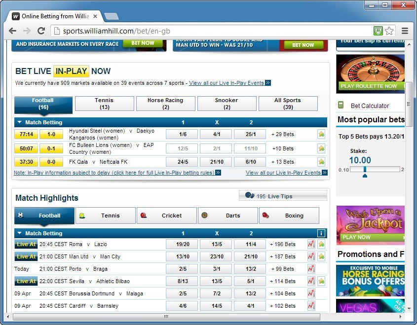 Football Betting Window