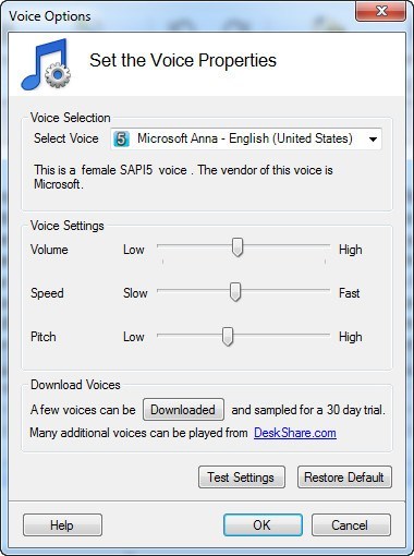 Configuring Voice Settings