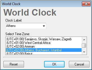 World Clock Selection
