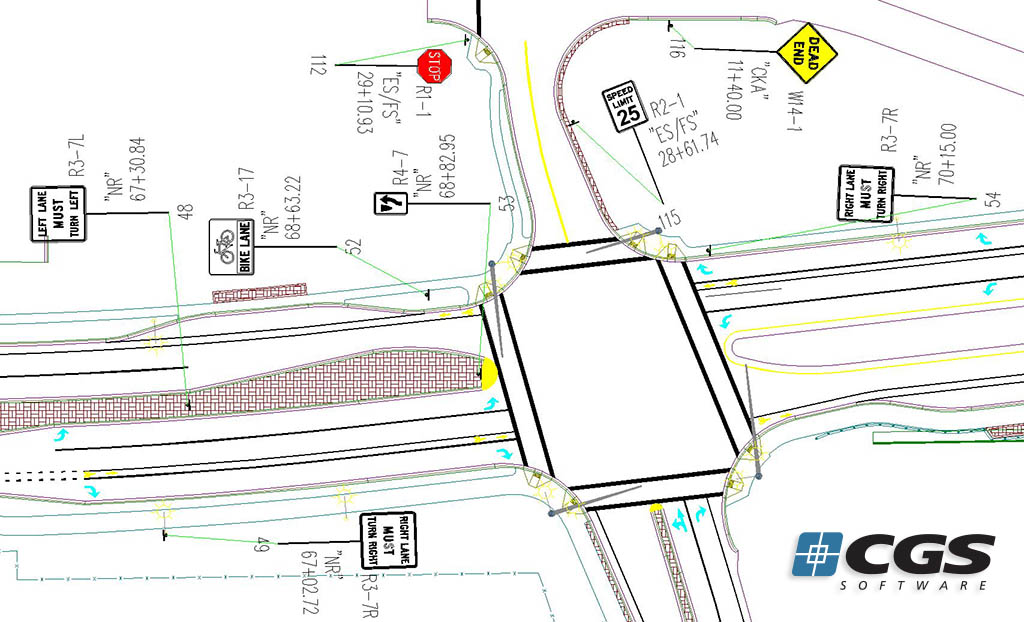 Traffic signs plan view