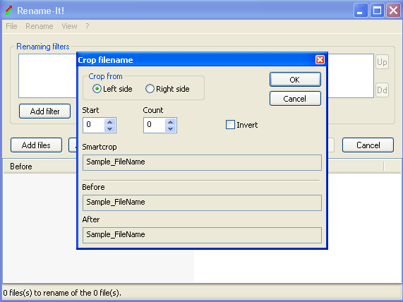 Rename-It crop filename window