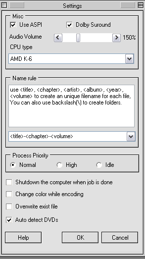 Program's settings
