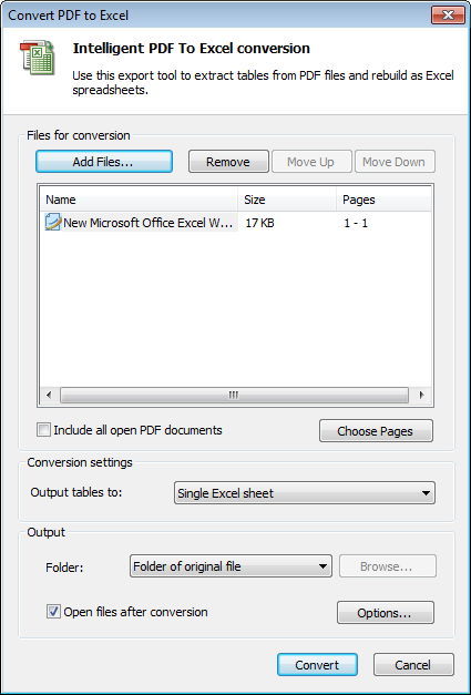 Converting PDF To Excel