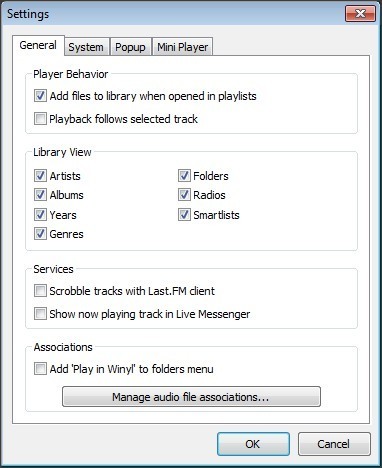 Settings Window