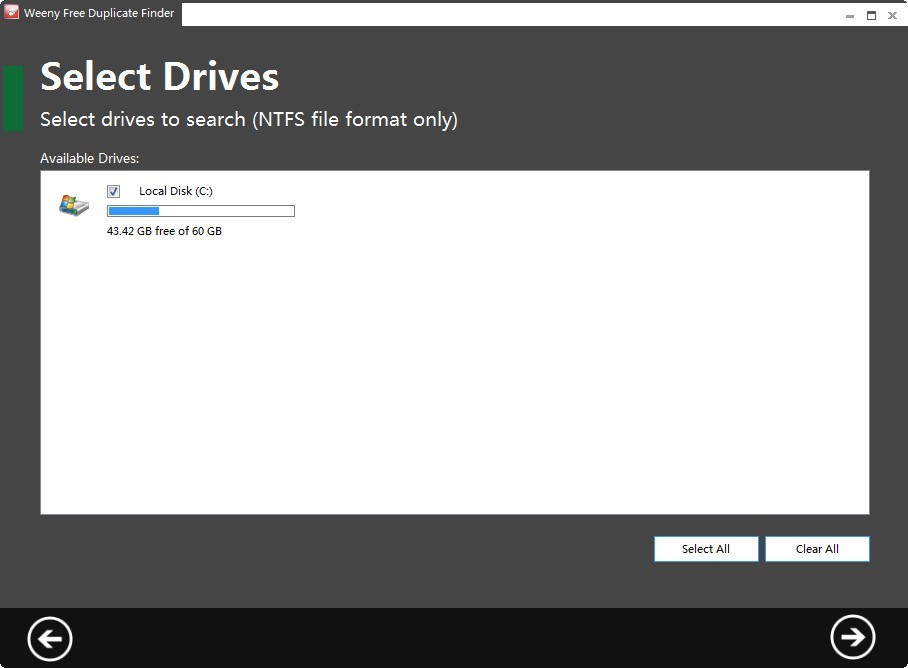 Select Drive Window