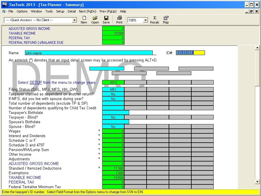 Client Information Window