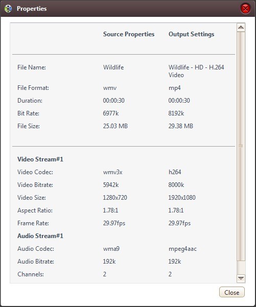 Video Properties