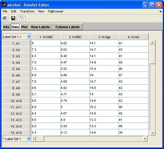 Dataset Editor Window