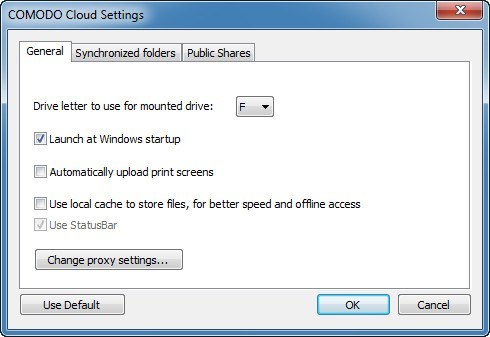 Settings window