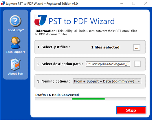 Convert PST to PDF