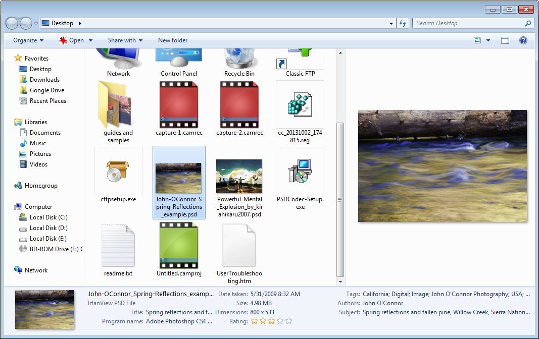 Previewing PSD Files in Windows Explorer