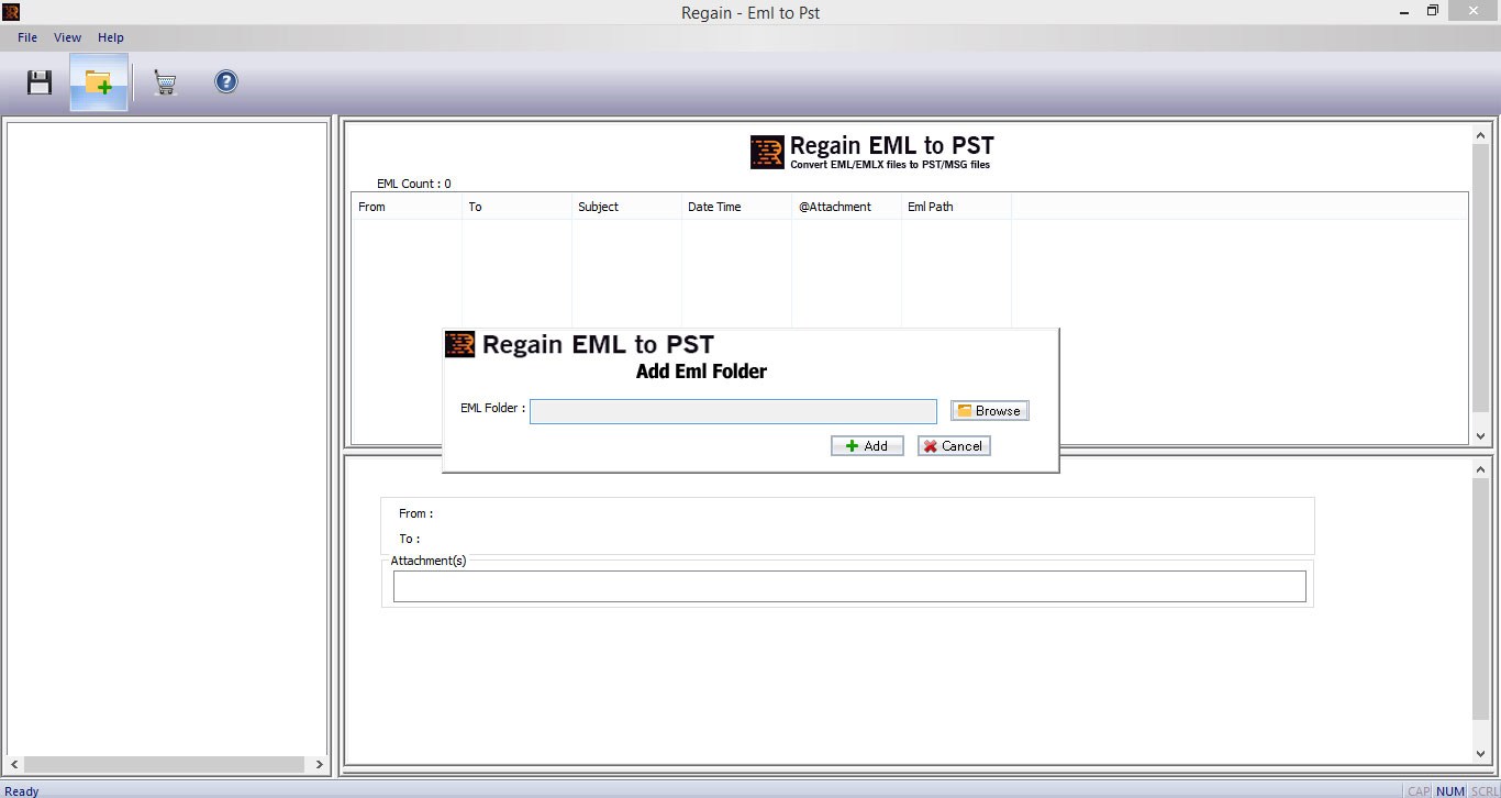 Regain EML to PST Screenshots