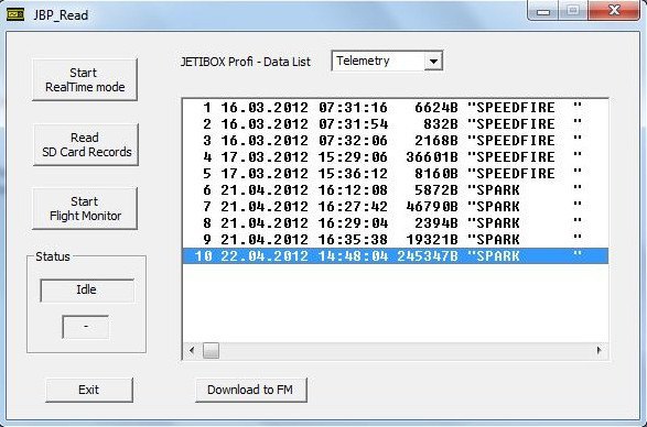 Telemetry Data Window