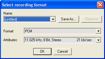 Select Recording Format