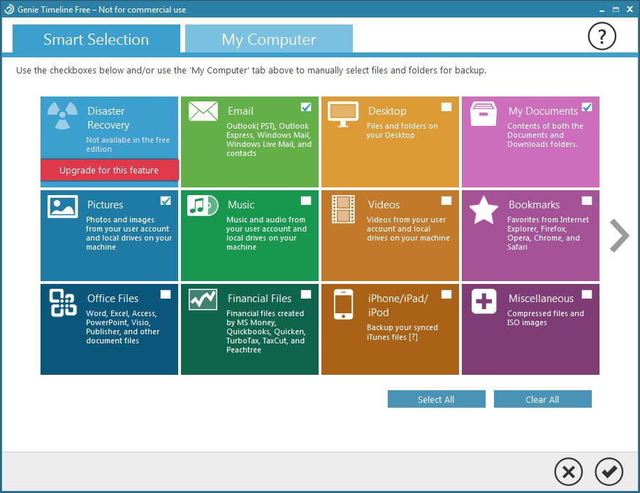 Backup Data Selection