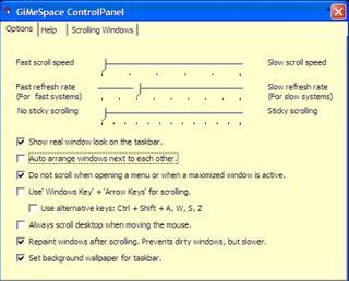 Control Panel Window