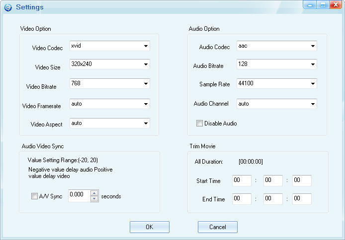 Output Format Settings