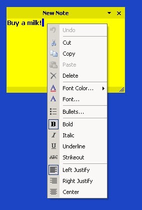 Text format menu